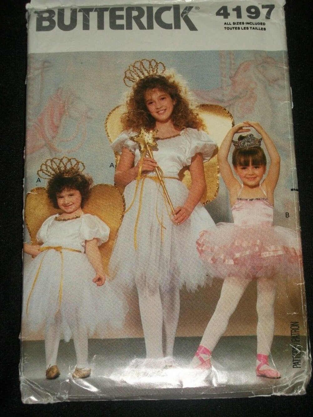 Butterick Halloween Costume Uncut Pattern 4197 Fairy Ballerina Ballet Wings Tutu
